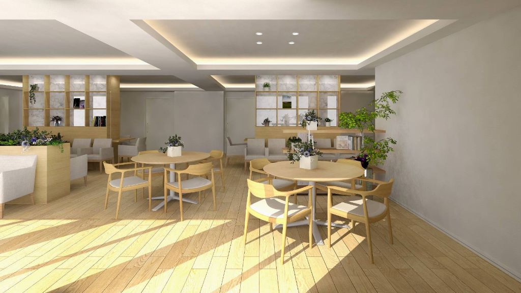 リニューアル後の待合室（テーブル席）